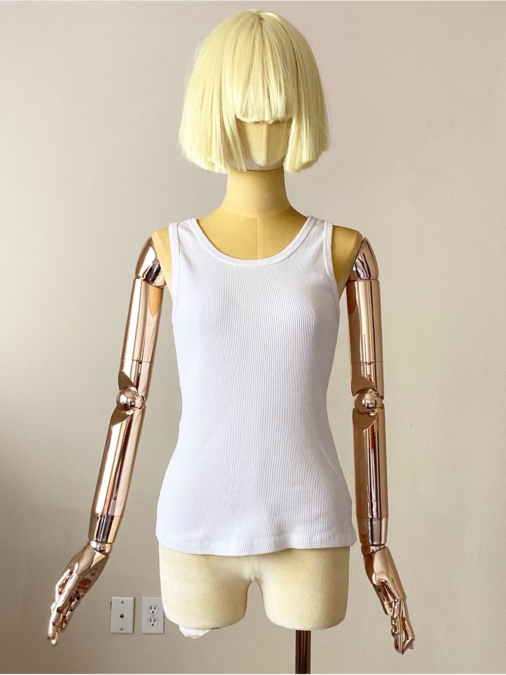 Nili Lotan White Ribbed Tank